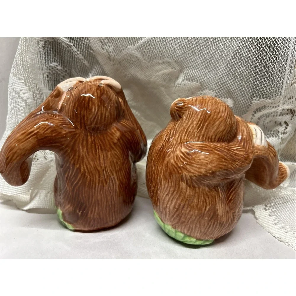 Vintage Monkey salt and pepper shakers Jungle Spree 1992 Strata Group Large‎